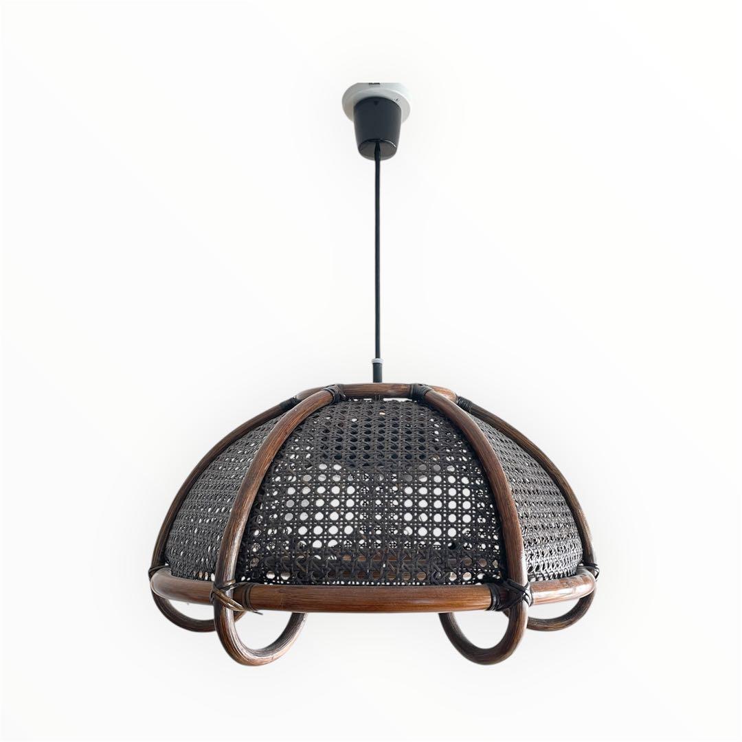 80s ヴィンテージ　ラタンランプ