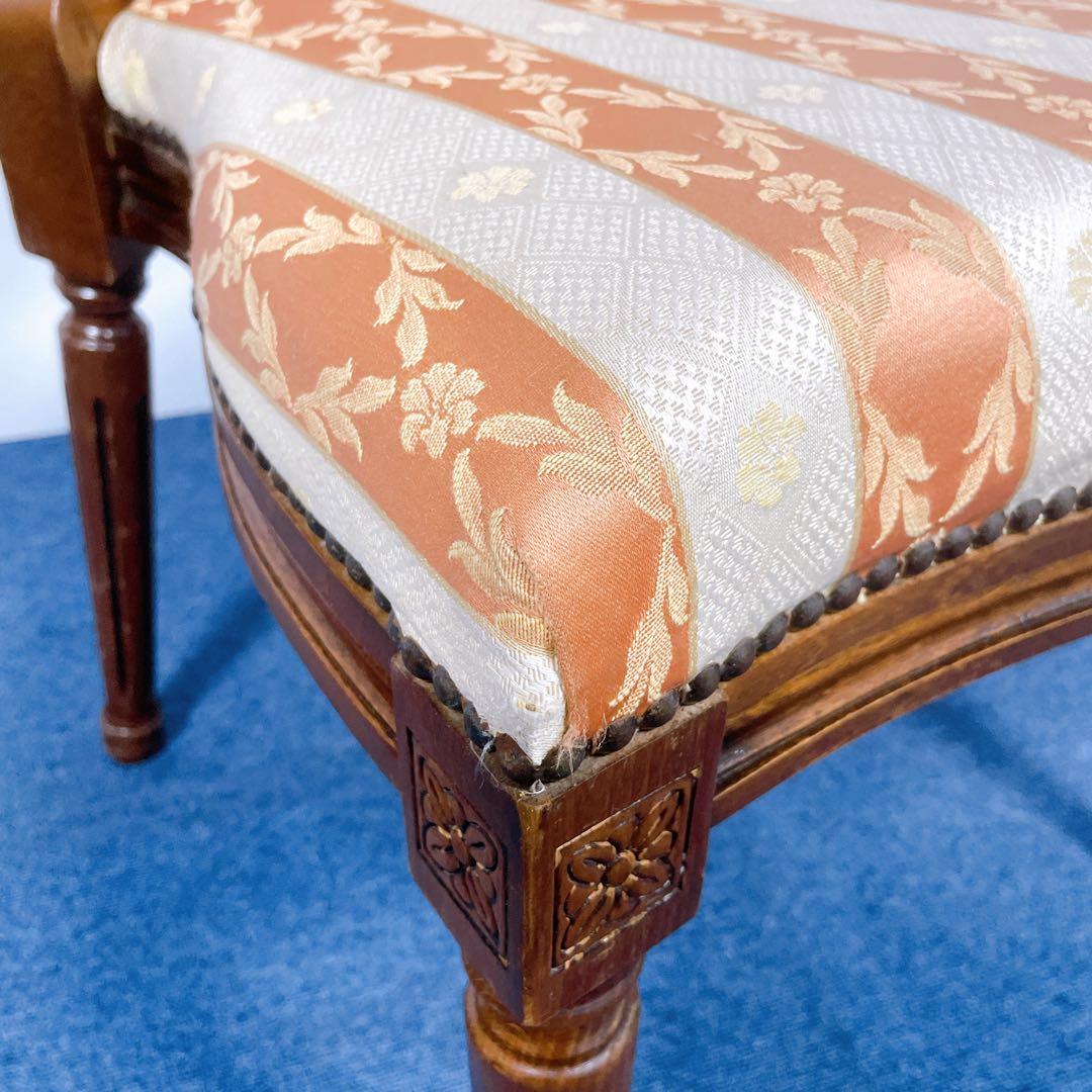 【フランスアンティーク②】ルイ16世様式 華麗ストライプ織物張 メダリオンチェア