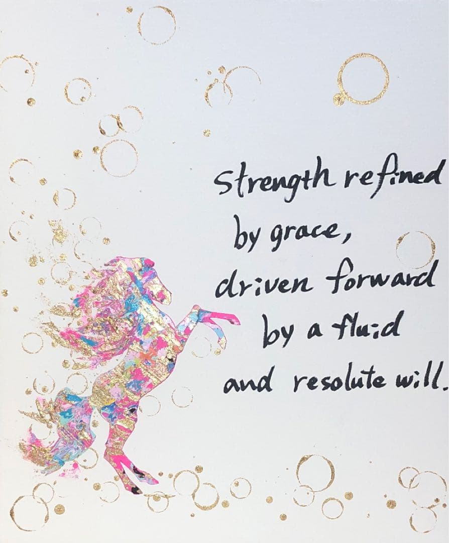 絵画　油絵　原画　一点物　馬　スタイリッシュ　アート　インテリア　F8