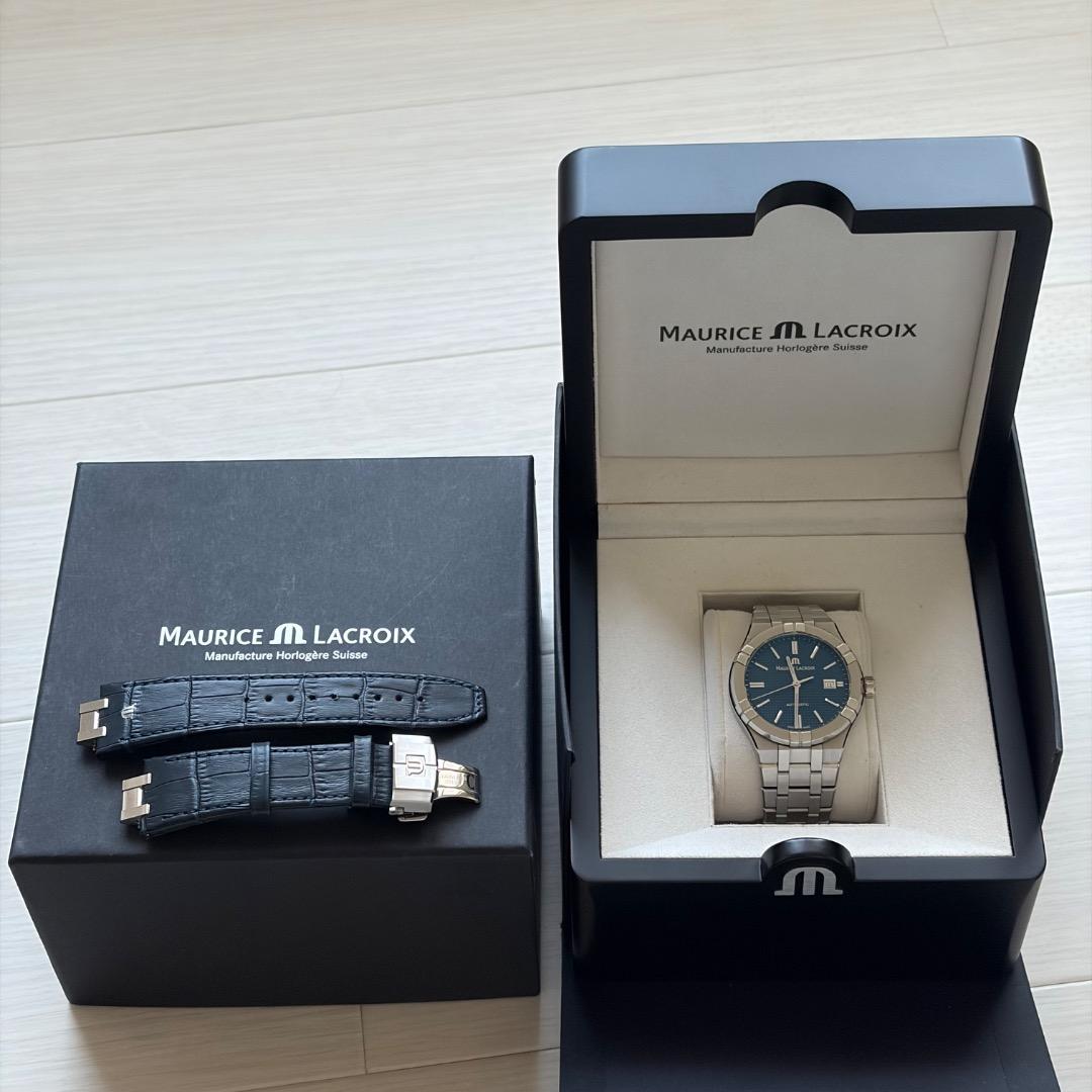 モーリス・ラクロア アイコン オートマチック 42mm ブルー 純正革ベルト付