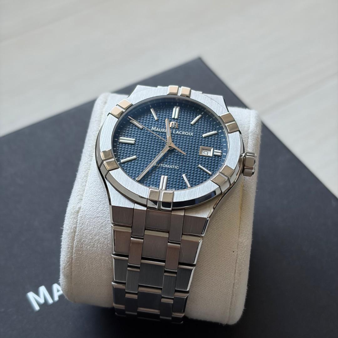 モーリス・ラクロア アイコン オートマチック 42mm ブルー 純正革ベルト付