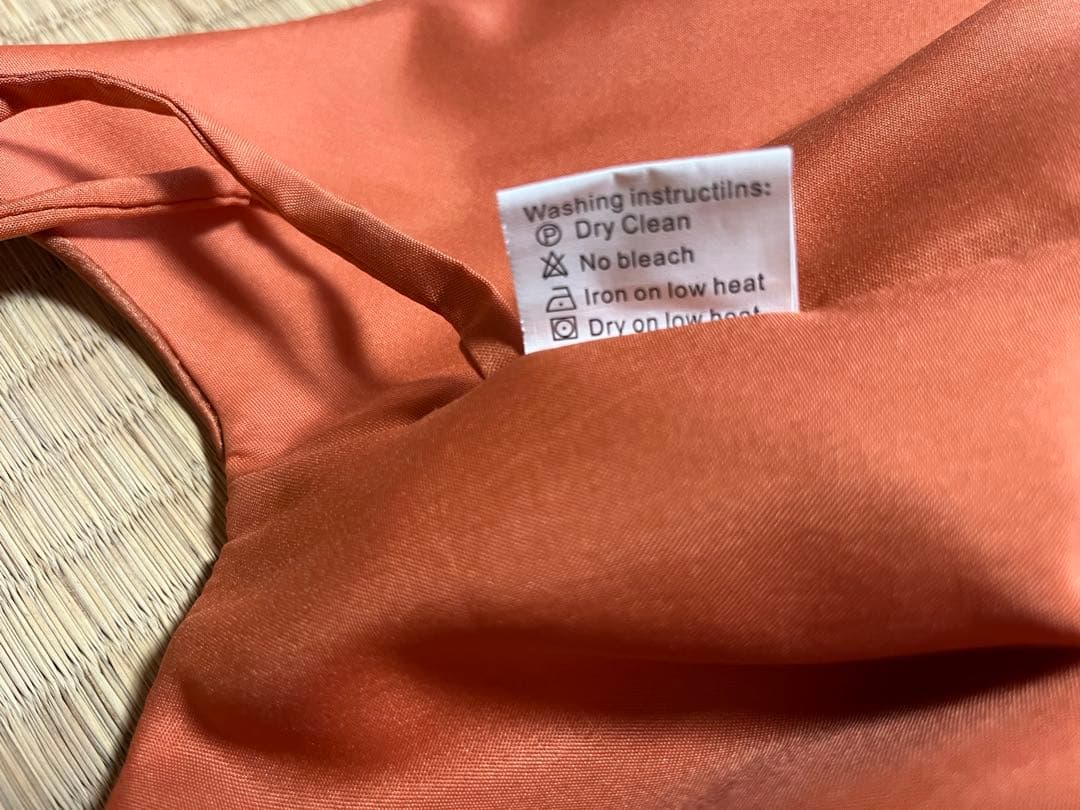 【美晴ドレス】テラコッタＶネック　カラーロングドレス　Ｍサイズ