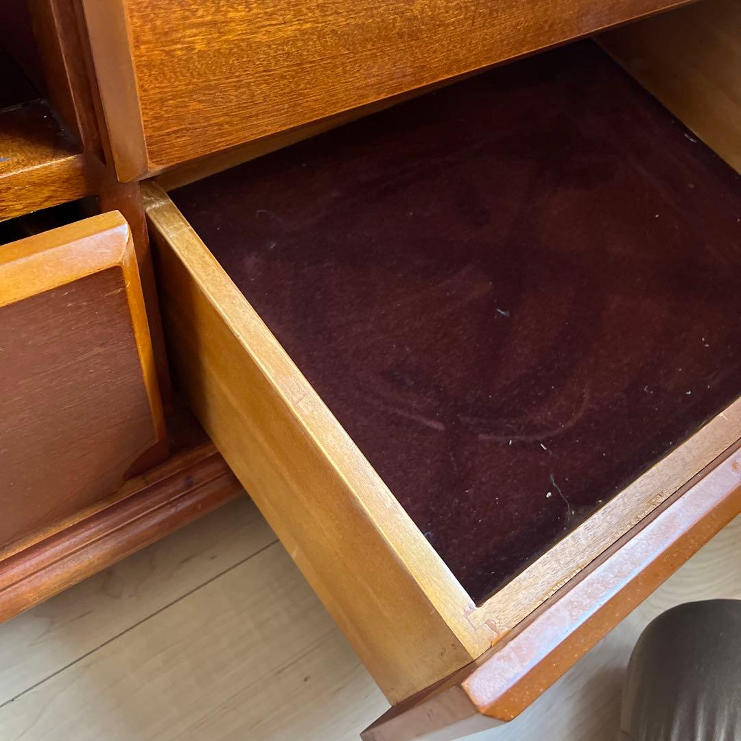 木製テレビ台 ダークブラウン 4引き出し