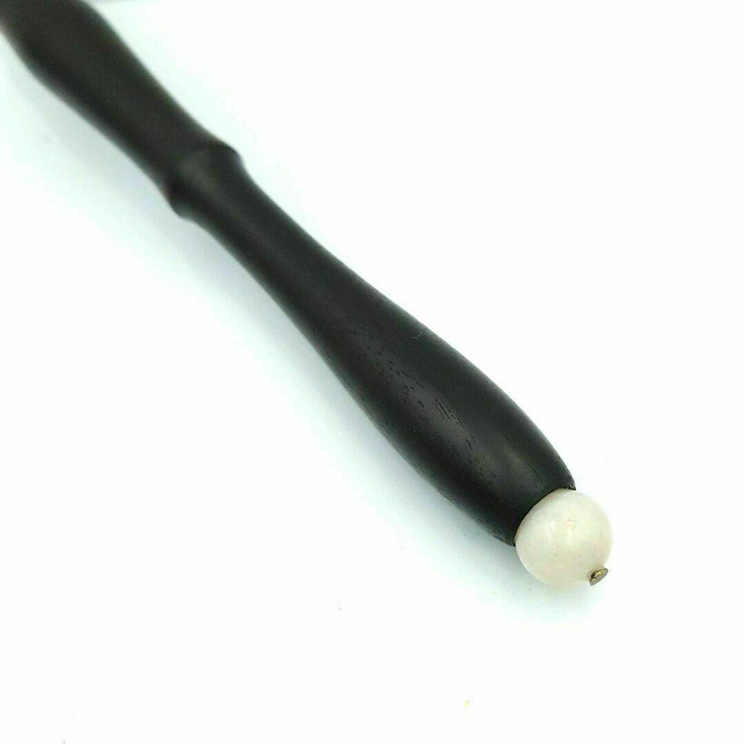 黒檀　ガラスペン木軸　No.12　ホワイトマイカ　天然石　ボルトレッティ互換軸