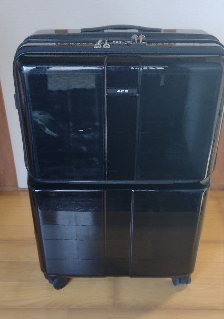 スーツケース ACEＬサイズ フロントオープン エキスパンド機能 78/91Ｌ