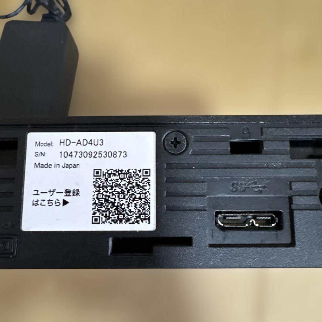 BUFFALO 外付けHDD 4TB HD-EDS4U3-BD 美品