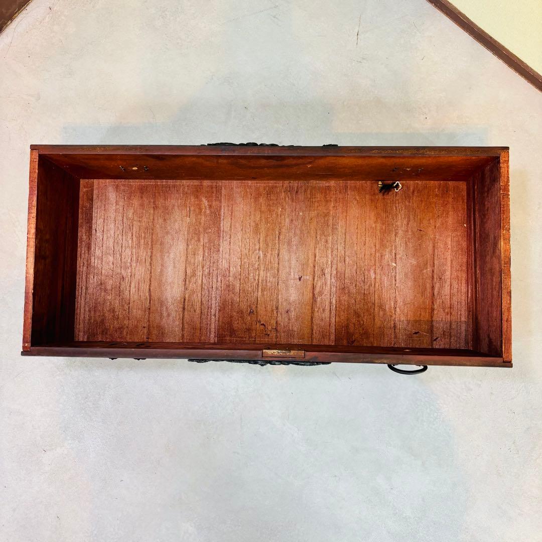 時代 帳場箪笥 【両面仕様】車箪笥 鍵付き 和モダン 古家具【鍵付き】