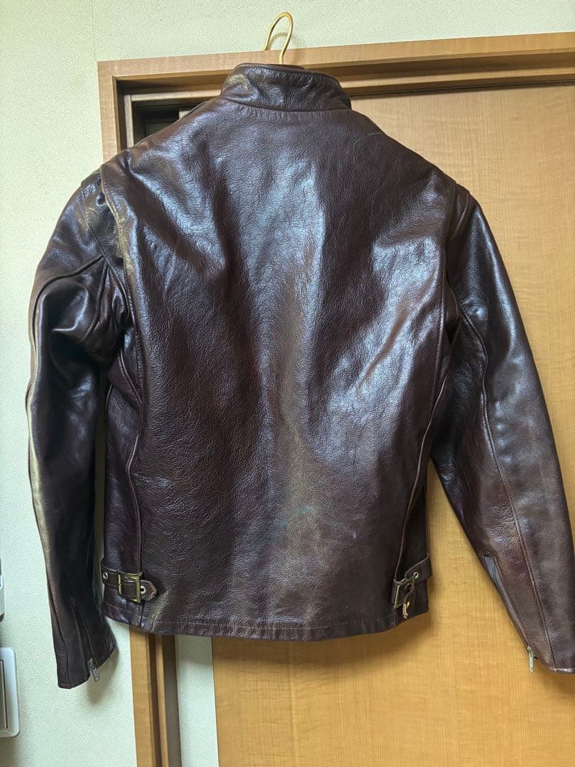 美品　schott 641 シングルライダースジャケット　38 ダークブラウン