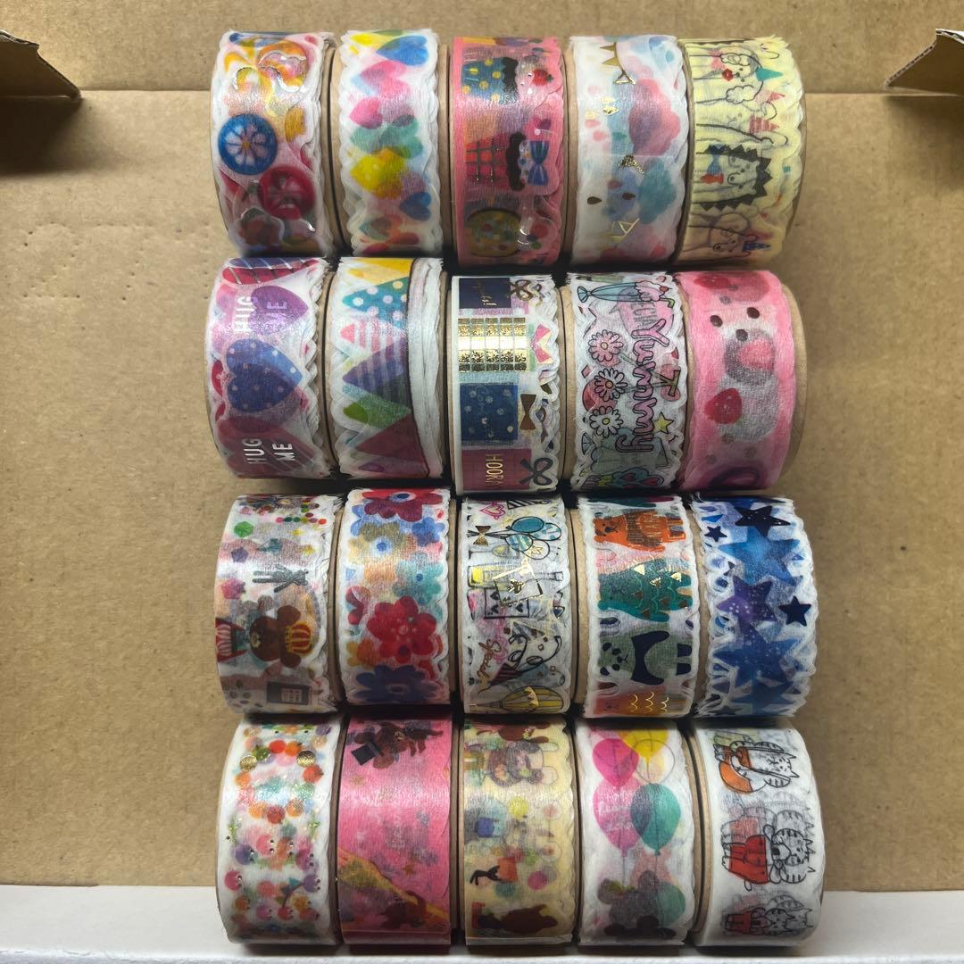 ダイカットカラフルマスキングテープ 20巻セット