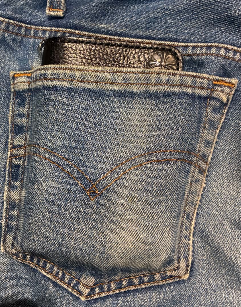 トラッカーウォレット　ミドルサイズ　国産姫路シボ革　シルバー925クロスボール