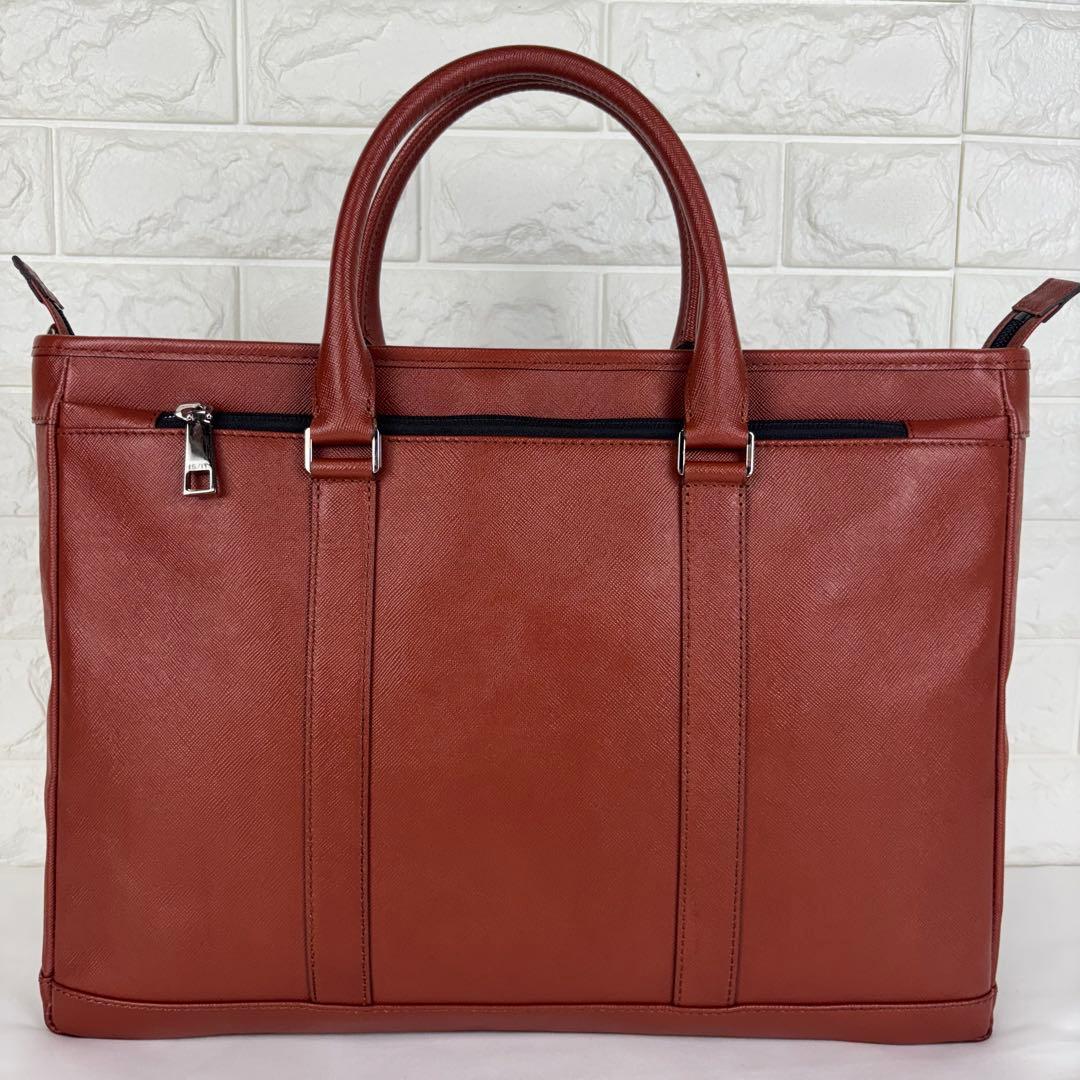 ✨美品✨ IS/IT イズイット 2wayレザービジネスバッグ レンガ