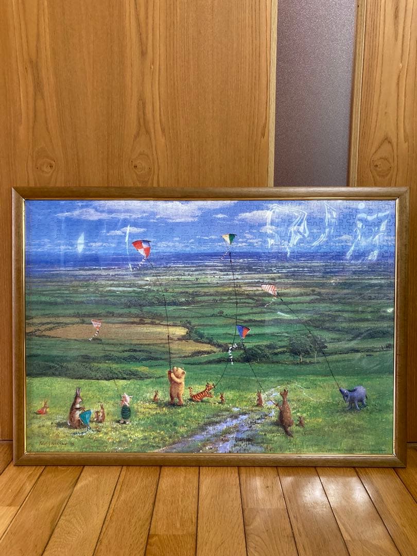 千P⑨ディズニーくまのプーさん　ジグソーパズル　木額55×77㎝　完成品　極美品