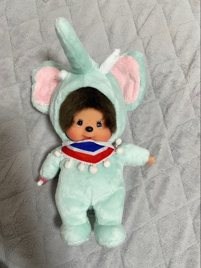 海外限定　モンチッチ　ゾウ　エレファント モンチッチ 3個 ピンク グレー 水色