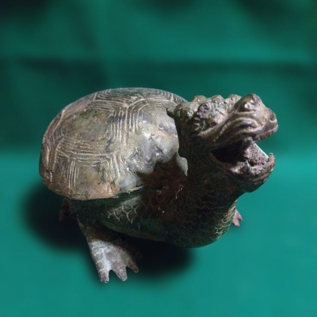 ブロンズ亀の彫刻　霊獣　銅製