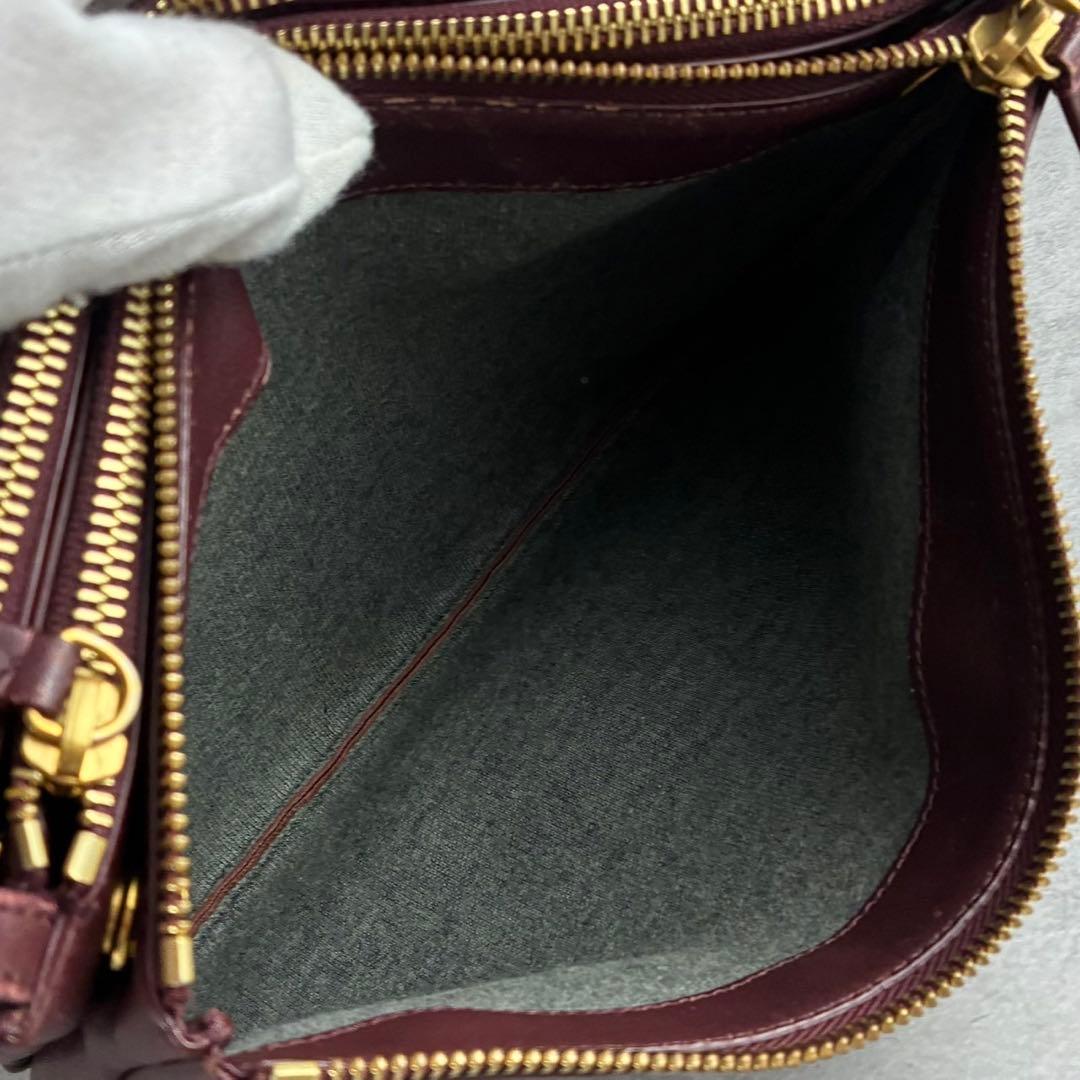 セリーヌ　トリオ　ショルダーバッグ　クラッチバッグ　ラムスキン　ゴールド金具