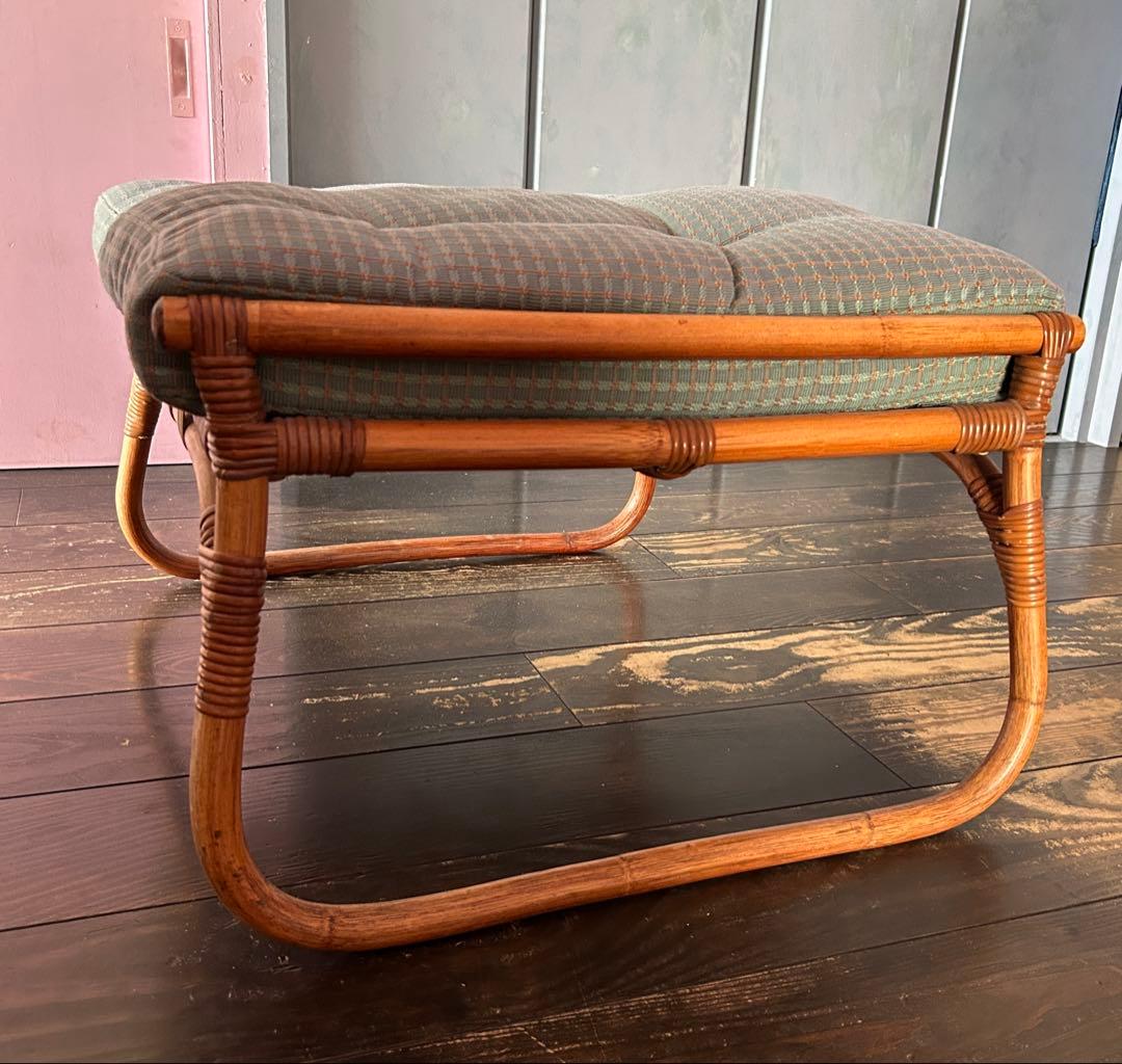 アンティーク　籐　ラタン製スツール オットマン　サイドチェア　ベンチ