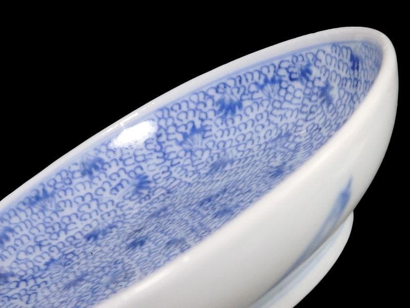 古伊万里　染付　微塵唐草の図　４寸皿　E409AS-CUt