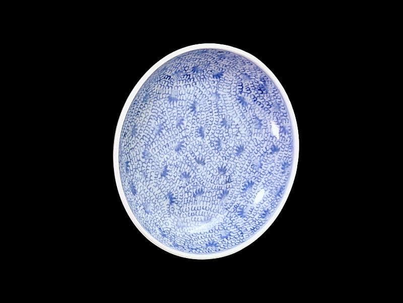 古伊万里　染付　微塵唐草の図　４寸皿　E409AS-CUt