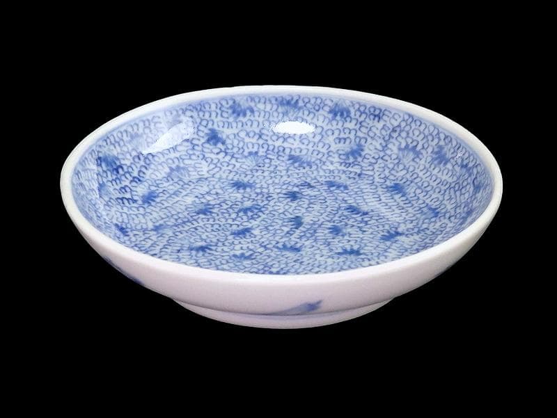 古伊万里　染付　微塵唐草の図　４寸皿　E409AS-CUt