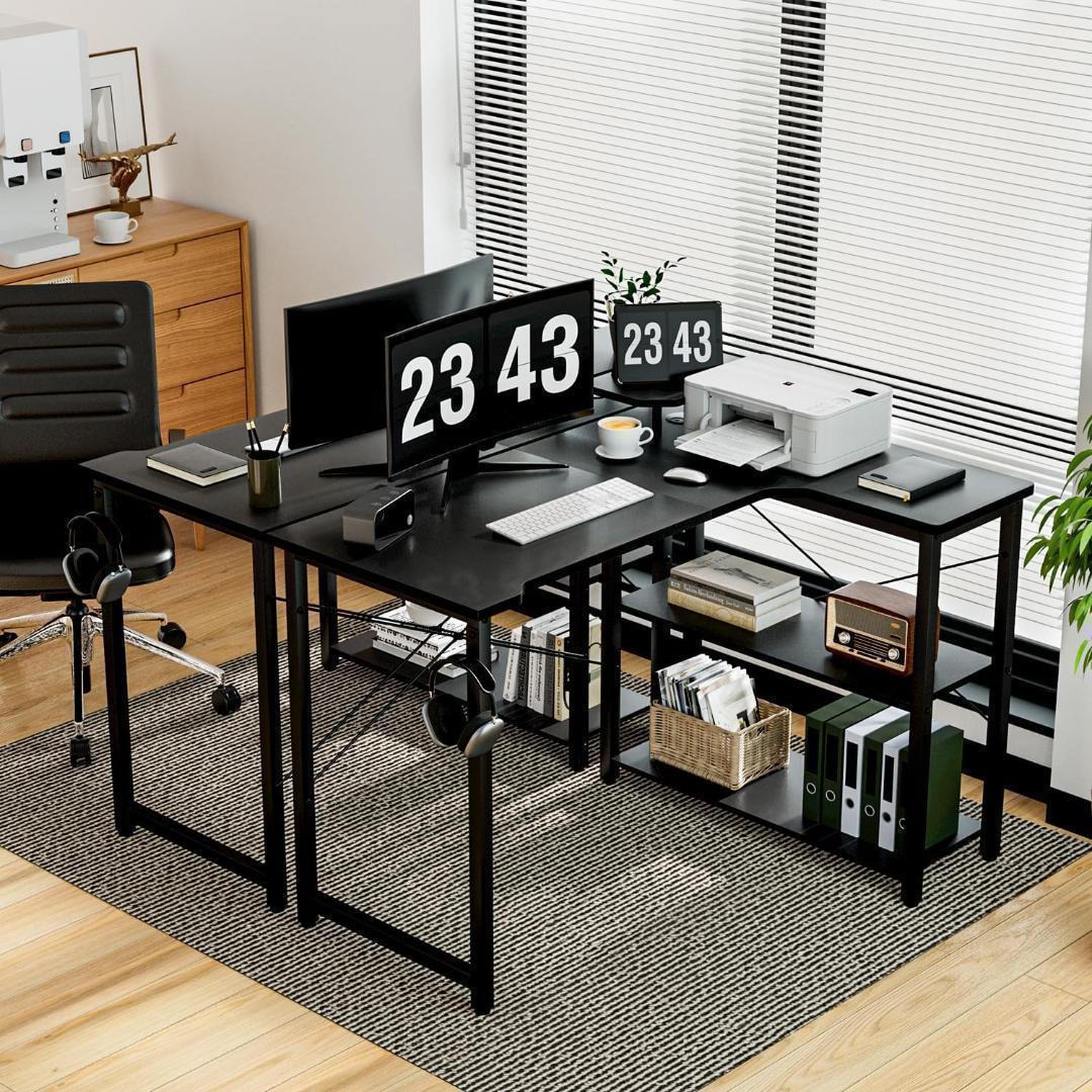 【M2711-122-93】L字コンピュータデスク　幅110cm