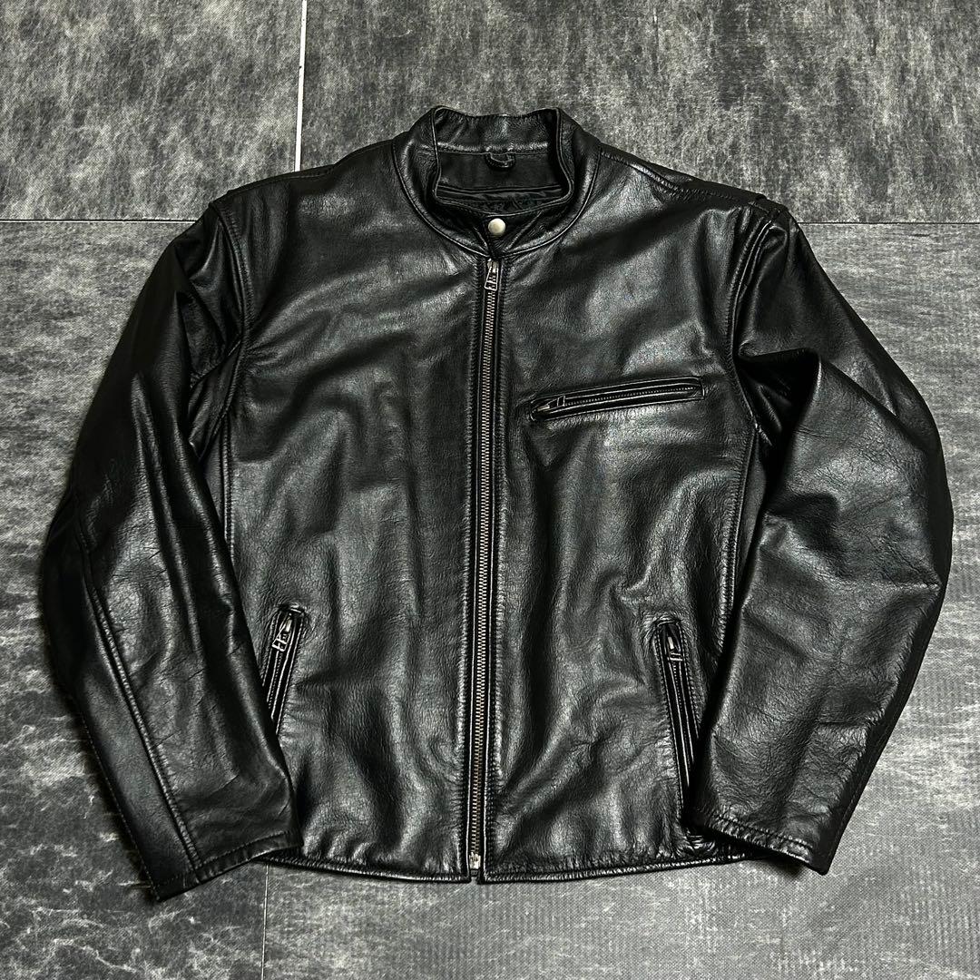 MOTO FIELD レザー　ライダースジャケット　シングル　M ブラック