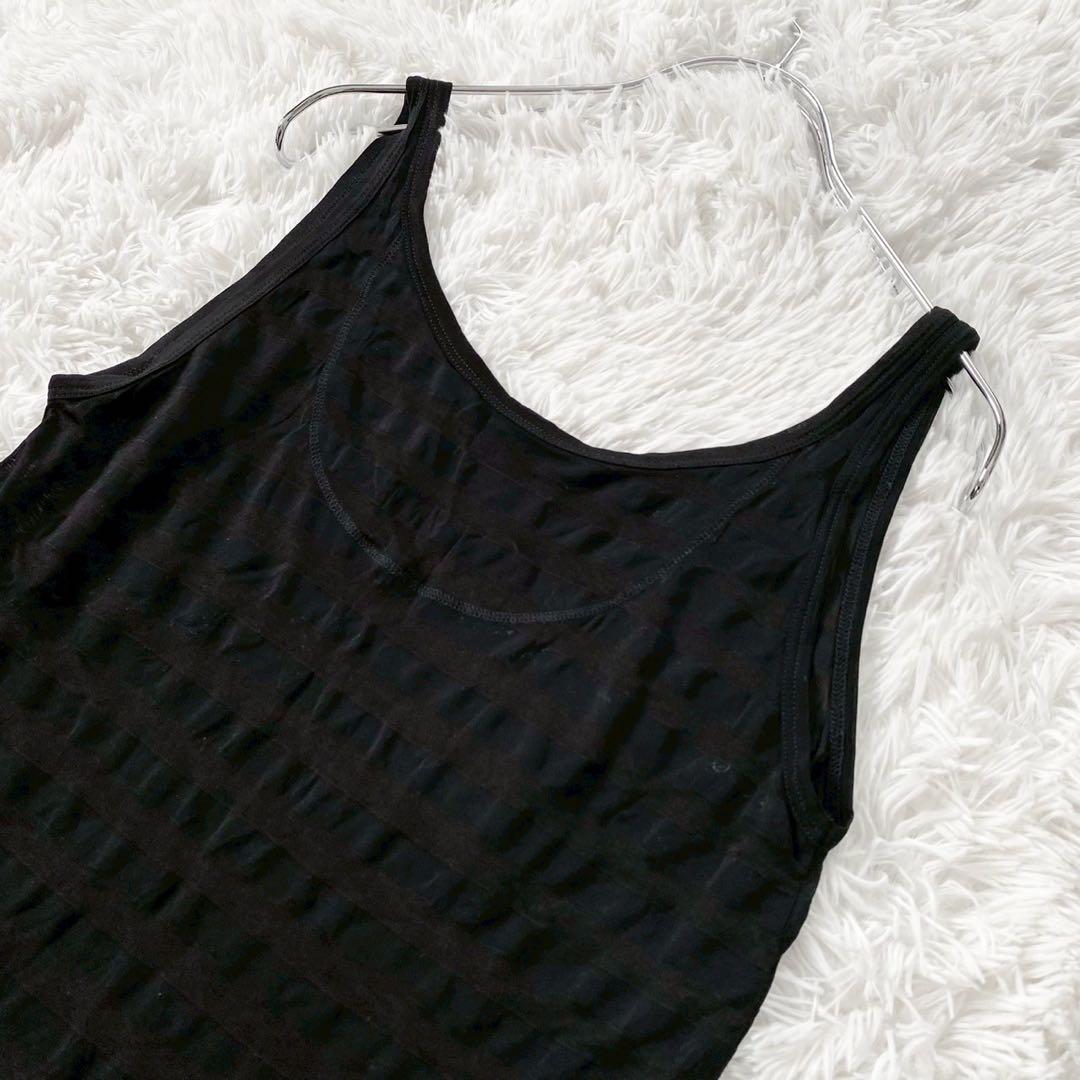 マルタンマルジェラ タンクトップ ボーダー 冷感 ブラック Mサイズ