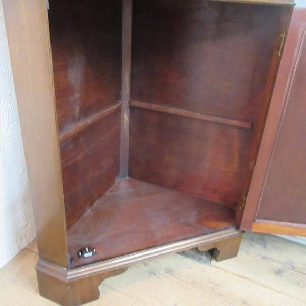 イギリス アンティーク 家具 コーナーキャビネット 飾り棚 英国 6962d