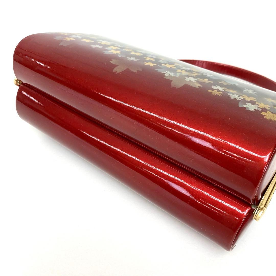 【着物と帯 時流】L25342s◇訳あり振袖用 草履バッグ◇ 黒×赤桜 未使用品