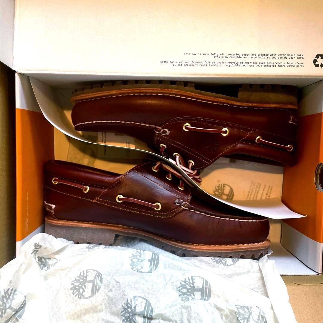 新品 人気カラー レアサイズ Timberland デッキシューズ バーガンディ