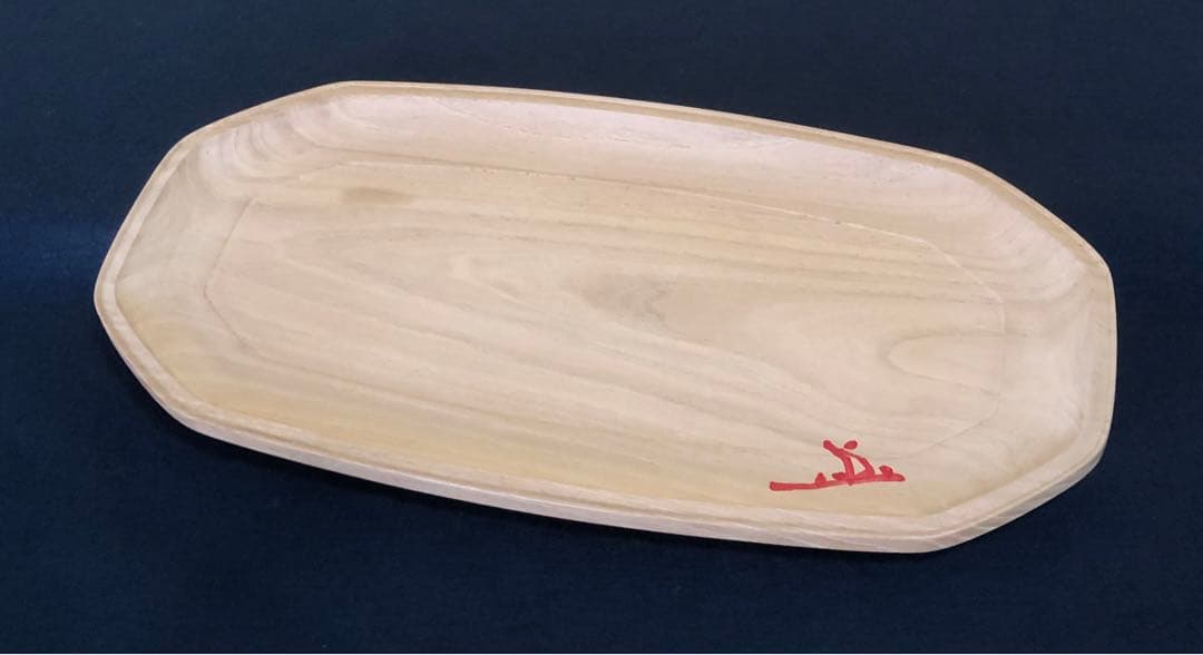 《R》煎茶 茶道具 木地 八稜盆 長盆 花押 木箱　260105か4