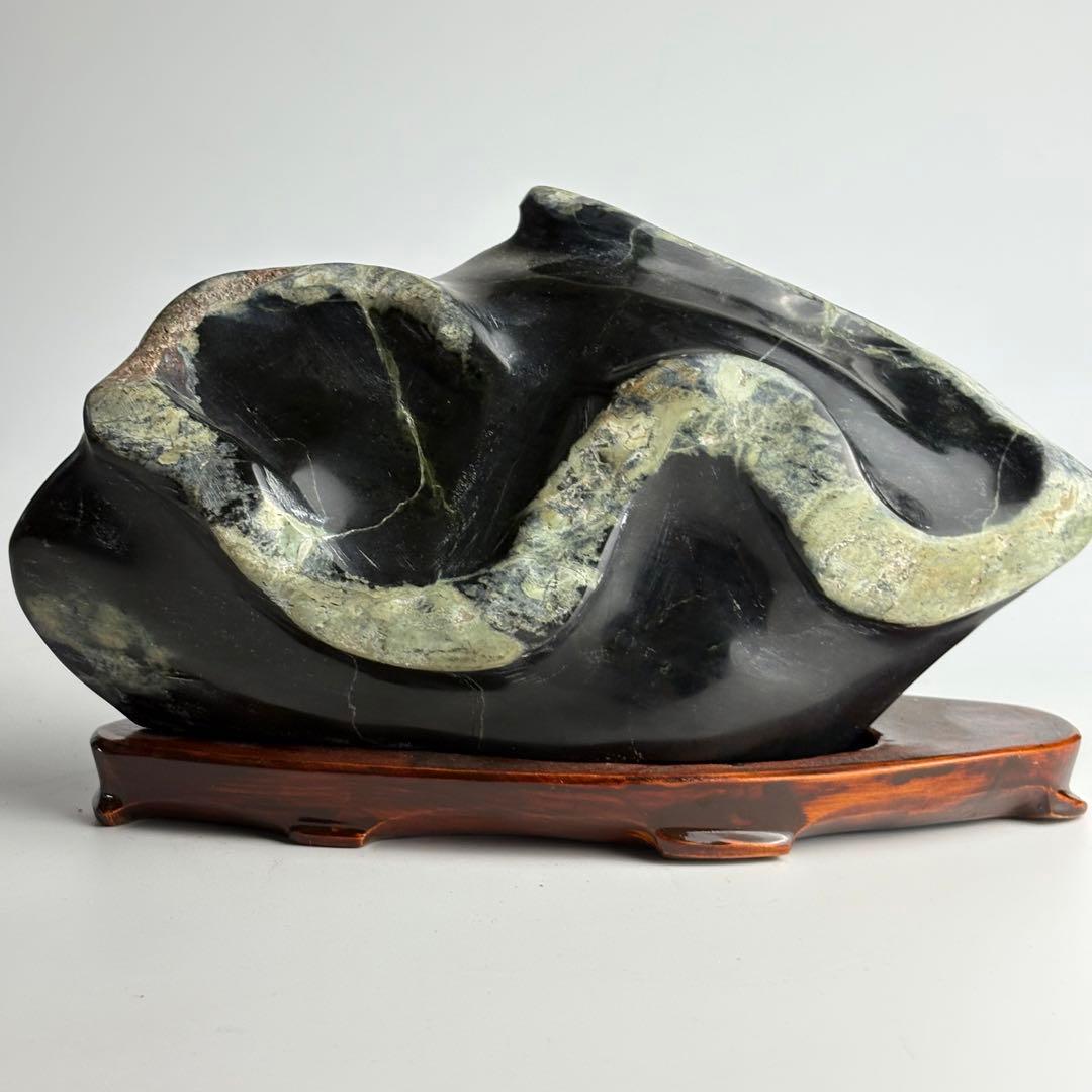 古美術 白蛇石 飾石 天然石 水石 盆石 鑑賞石 置物