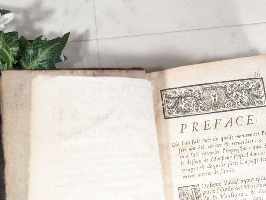 フランス アンティーク 洋書 パスカル パンセ 革装丁