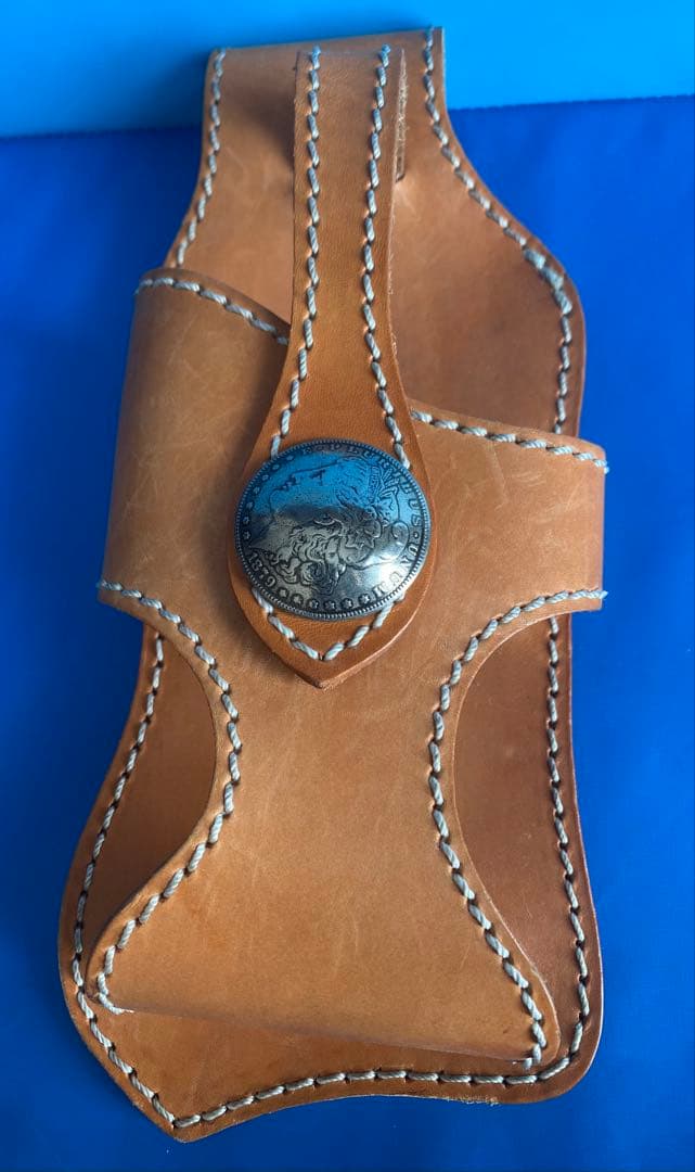 MAMAKIN'レザーウォレット(ヌメ革) ホルダー&ストラップ付き(2本付き)