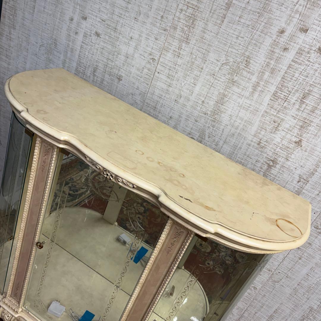 ロココ アンティーク ガラスショーケース コレクションケース 飾り棚 棚板2枚