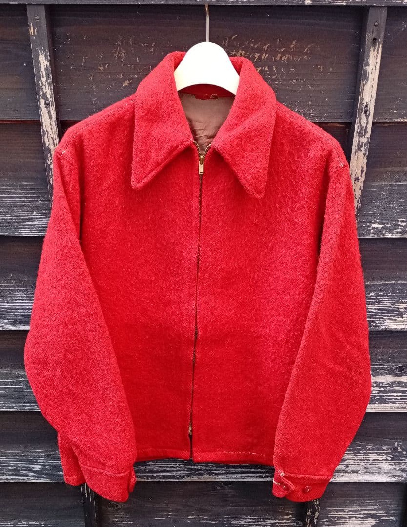 とと[ビンテージ]1950sウールジャケット　モヘア　ロングポイント