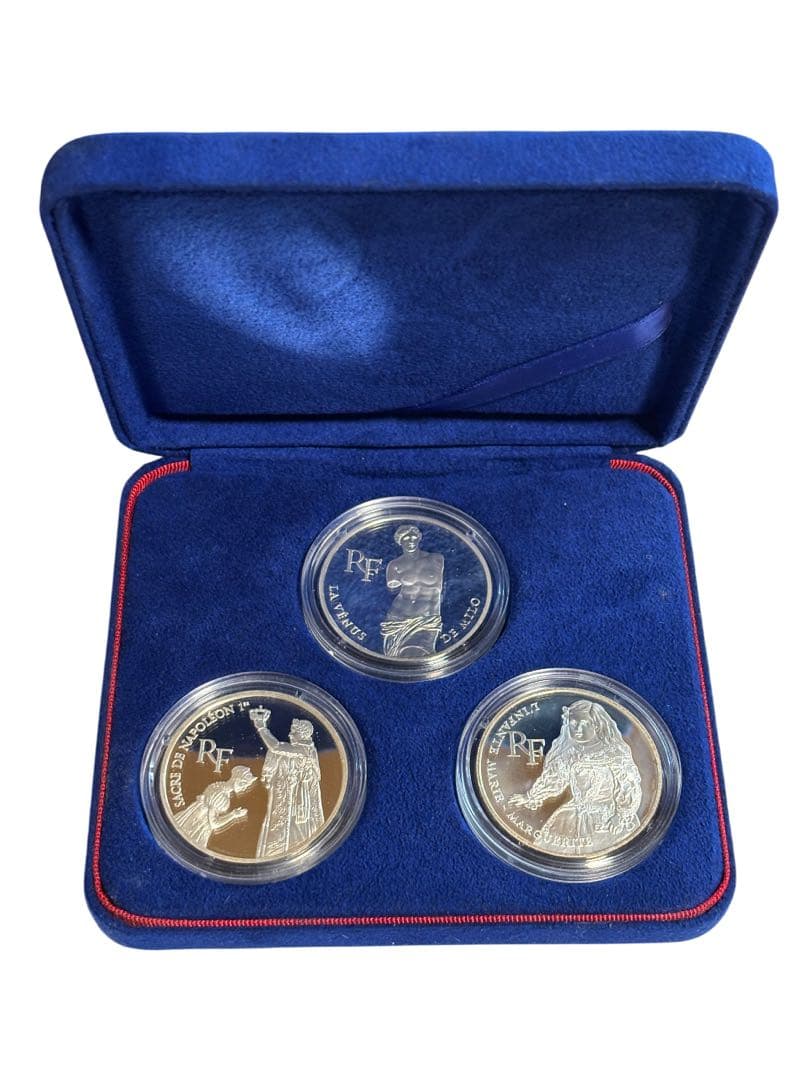 フランス　９３年　モネ・ド・パリ　ルーブル美術館２００年記念プルーフ銀貨セット