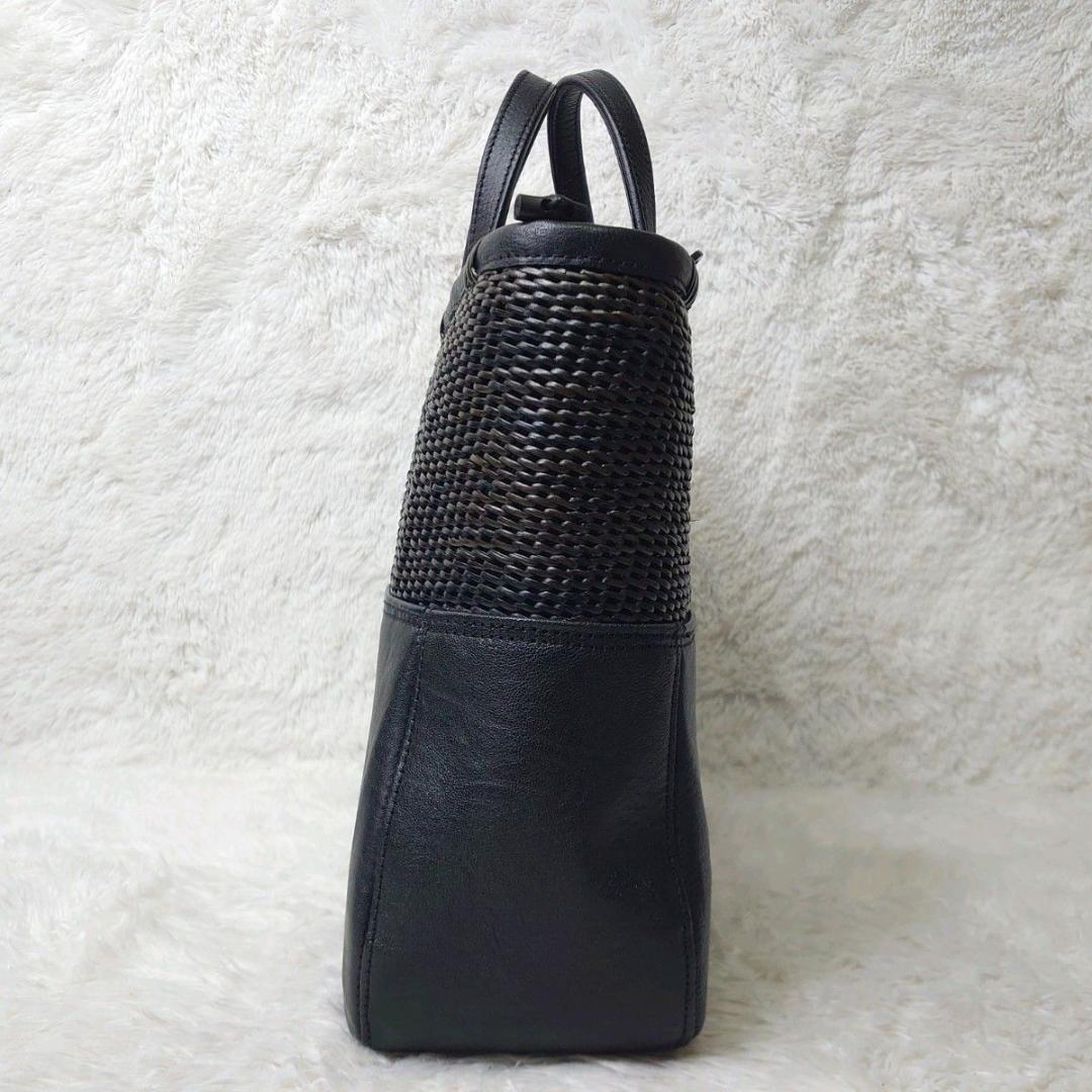 【極美品】竹巧彩 馬革と藤のハンドバッグ 毛利健一 2way 職人 手作業 高級