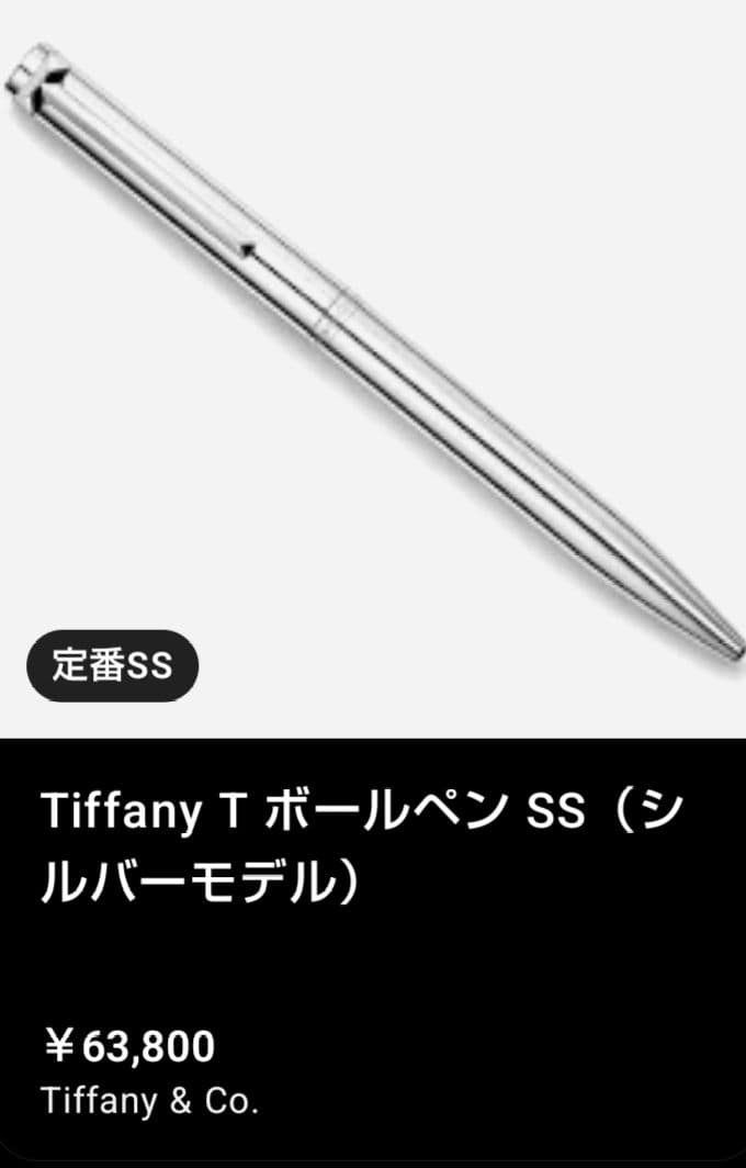 Tiffany & Co.ボールペン銀色未使用 専用ポーチ付【袋に少々シミアリ】