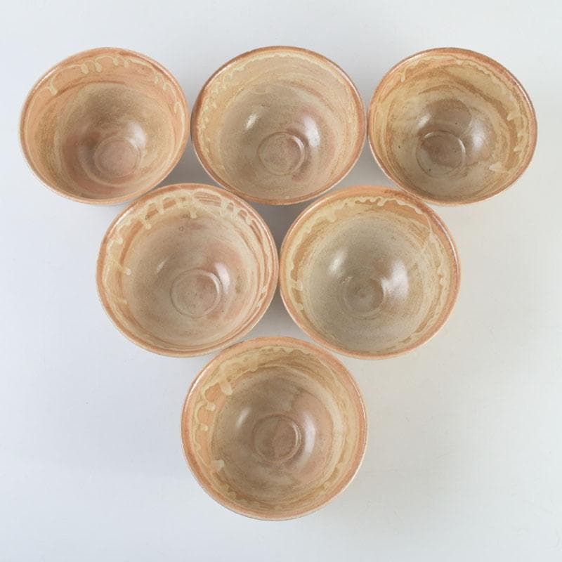 茶道具　兎月窯　杉浦芳樹造　数茶碗　六客　堀内宗完（兼中斎）極め箱　V9474A