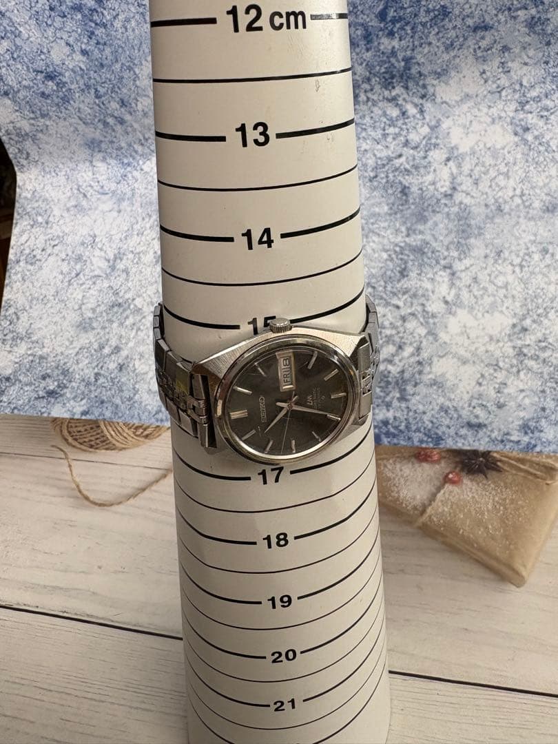 SEIKO ロードマチック 黒文字盤 ビンテージ自動巻き時計 動作品 (レ55)