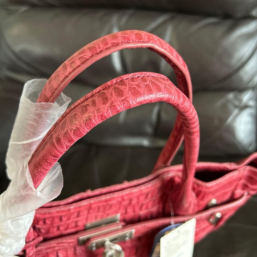 【新品・未使用・タグ付き】 RODANIA FIRMATO ワニ革 バッグレッド