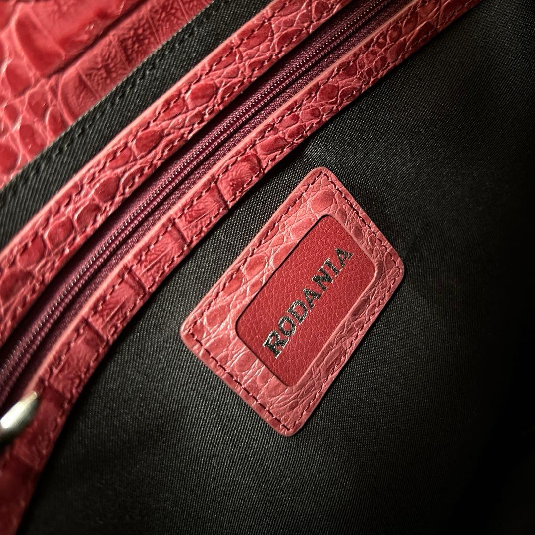 【新品・未使用・タグ付き】 RODANIA FIRMATO ワニ革 バッグレッド