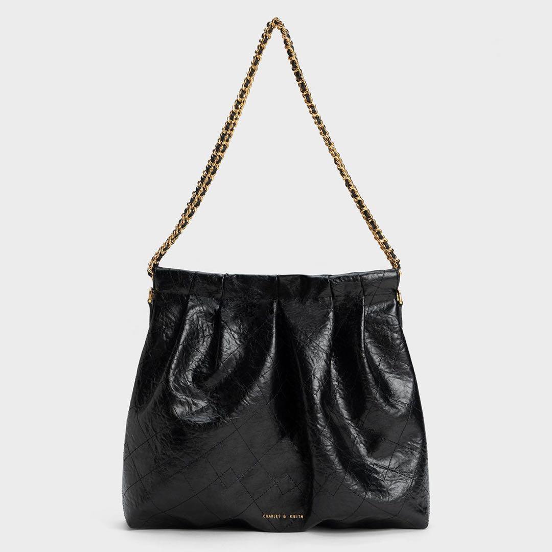 CHARLES & KEITHDuoドゥオブレードチェーンハンドルホーボーバッグ