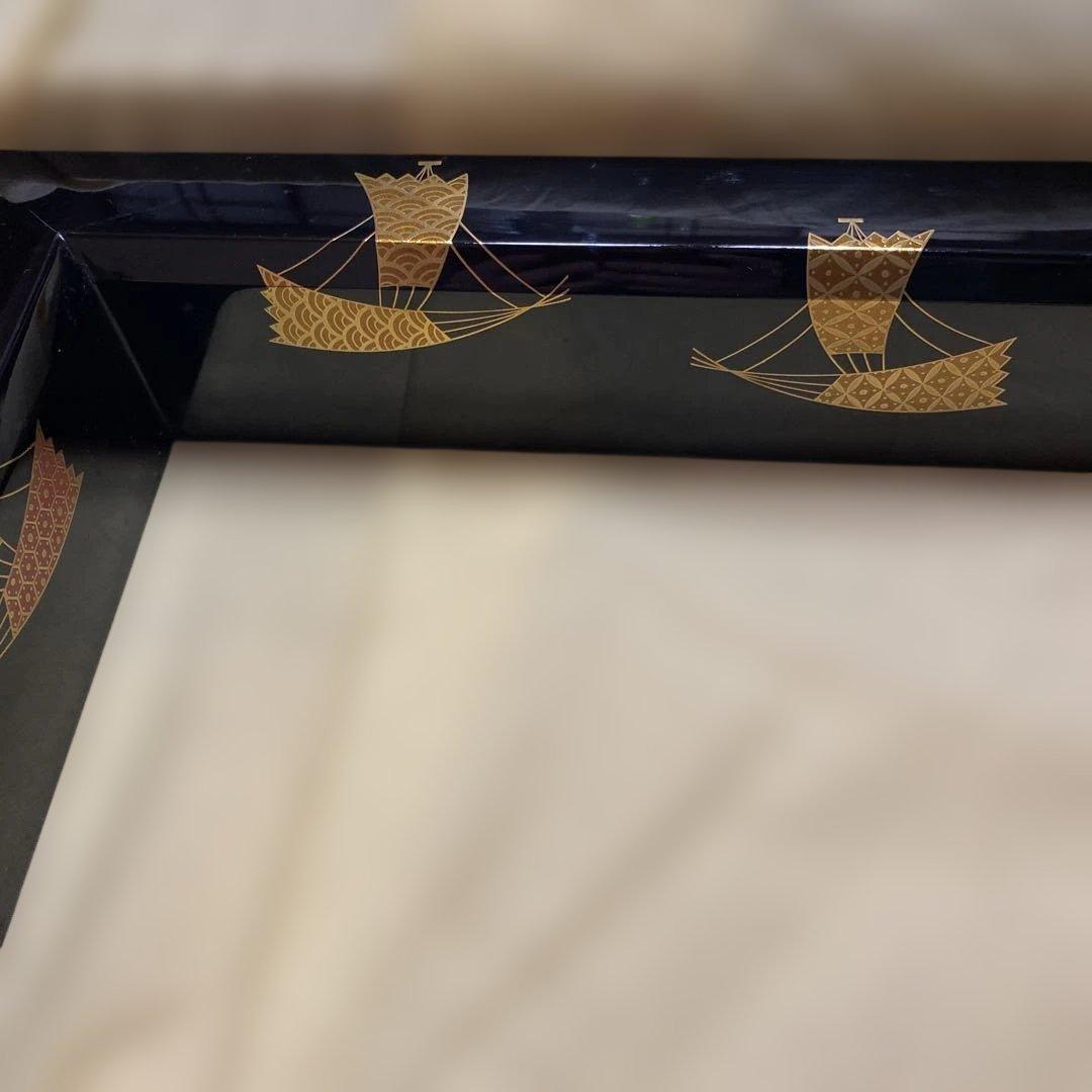 茶道具　蒔絵炉縁　村田宗覚　真塗