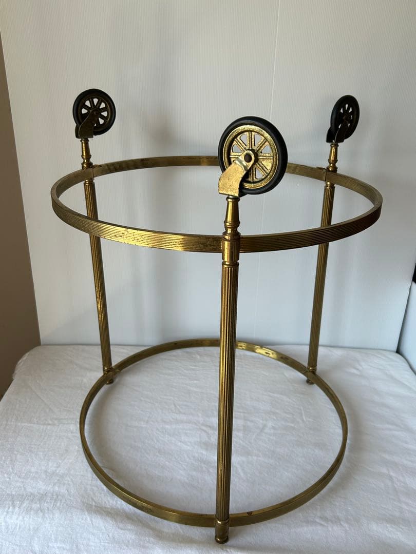 ヴィンテージ　ガラスサイドテーブル　レトロモダンクラシック　ワゴン　アンティーク