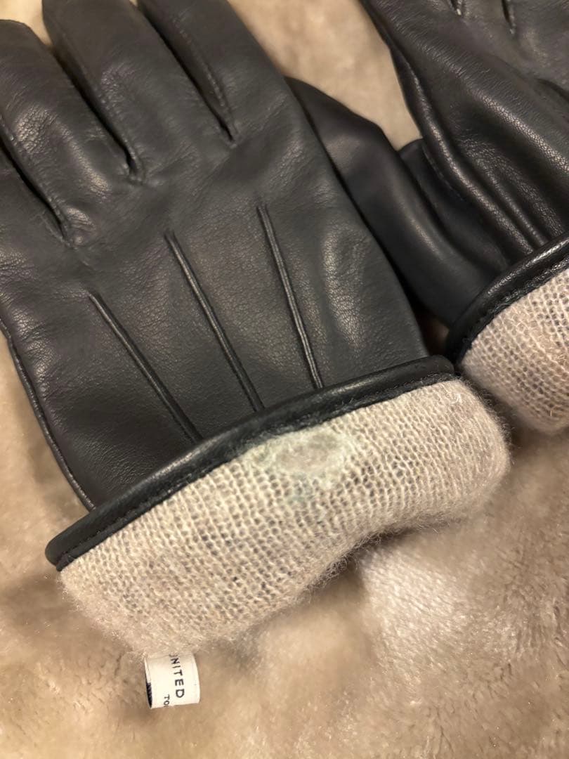 試着のみ◆UNITED ARROWS◆レザーグローブ◆ブラック