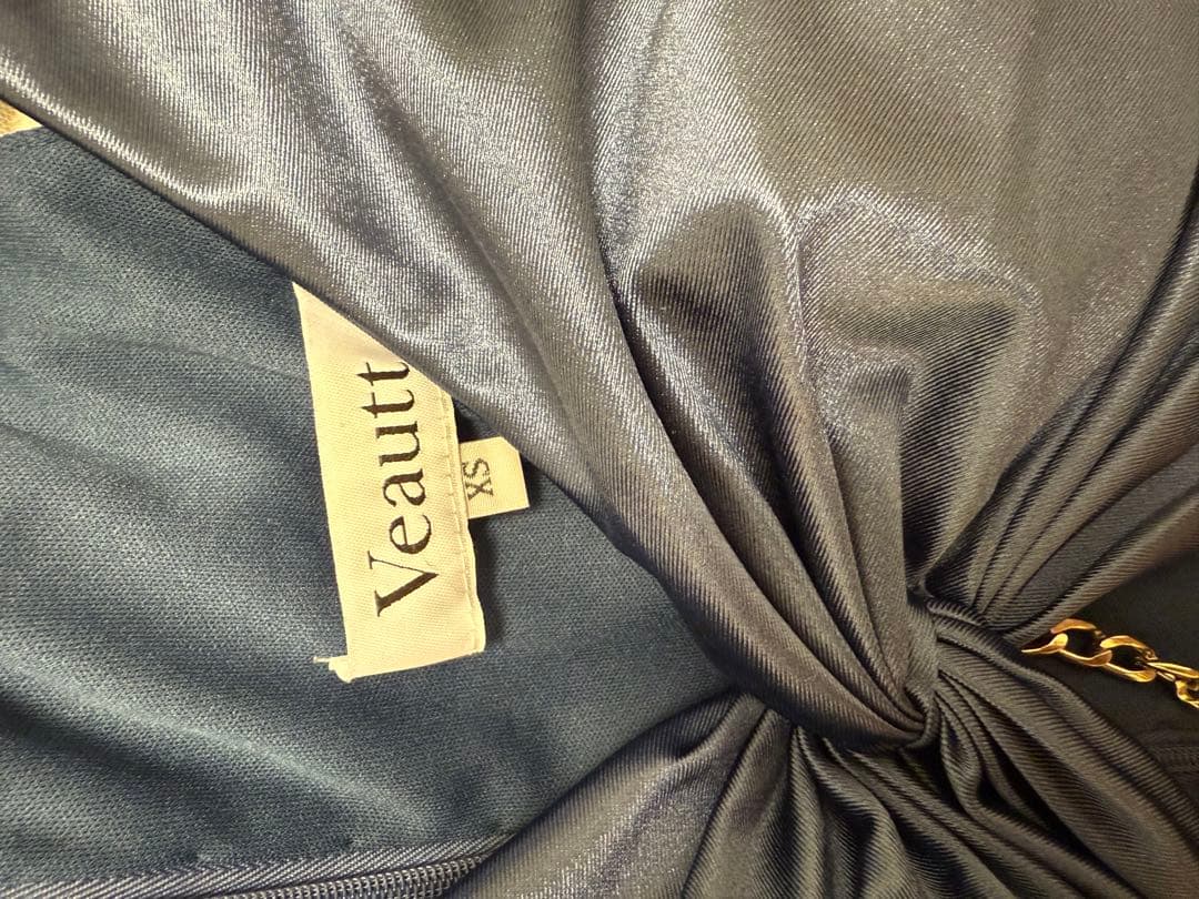 Veautt ブルー カットアウトデザイン タイトドレス XS