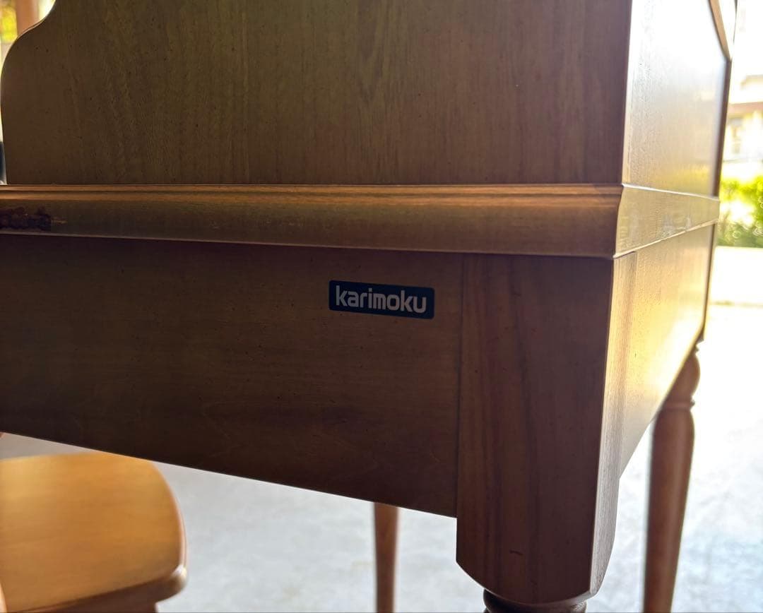 むぅKARIMOKU レトロ アンティク デスク＆椅子、木製、2点セット