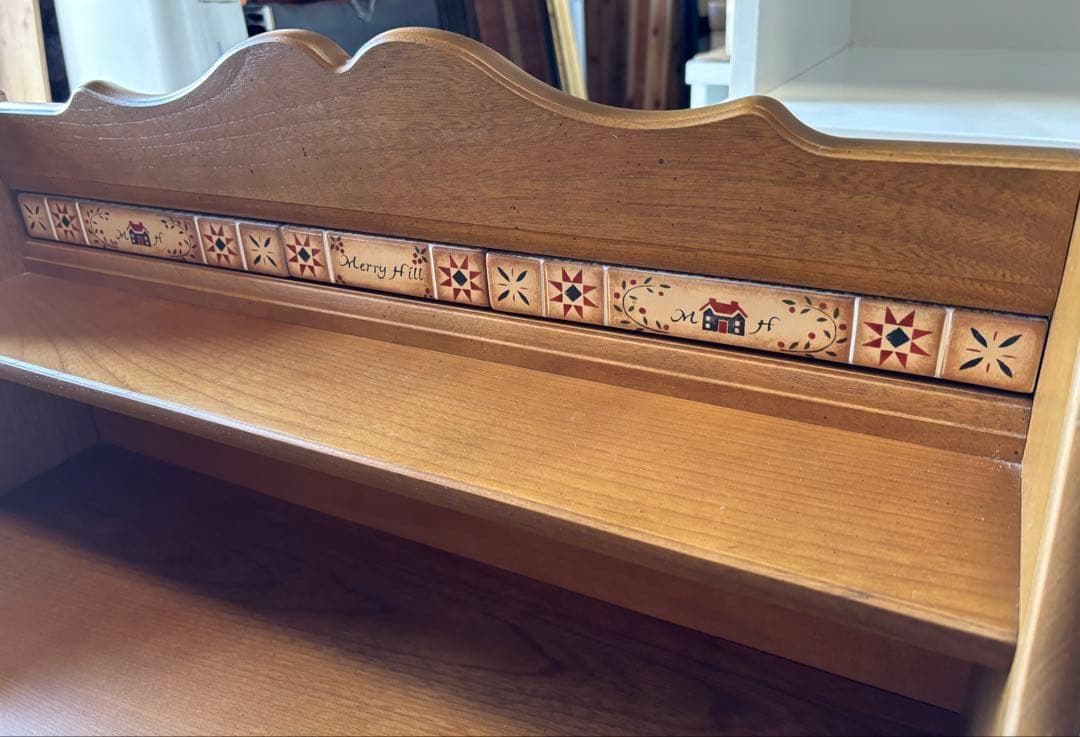 むぅKARIMOKU レトロ アンティク デスク＆椅子、木製、2点セット