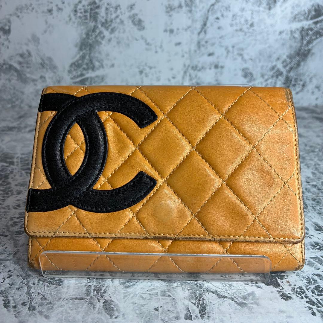 ✨CHANEL✨　シャネル　折り財布　カンボンライン　ケース　カードケース